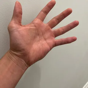 My empty hand after waiting for 40 minutes and coming away with nothing because the new ladies working here are THAT SLOW.