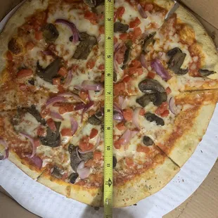Pizza smaller than advertised.