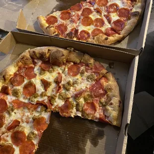 Pepperoni and sausage pizza