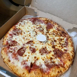 Extra cheese. Pepperoni
