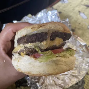 Double Patty Cheeseburger. American Cheese &amp; I got extra Grilled Onions! Mouth watering deliciousness!