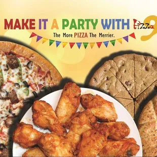 a variety of different pizzas