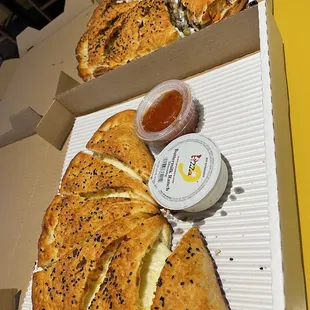 Calzones (cheese and meat)