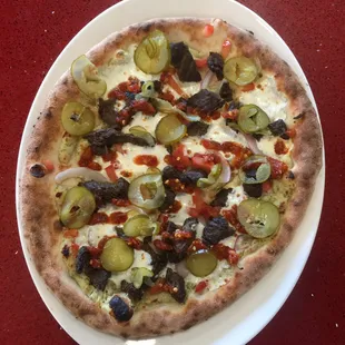 The steak Shawarma pizza jimmy of the day.