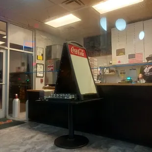 the counter of a restaurant