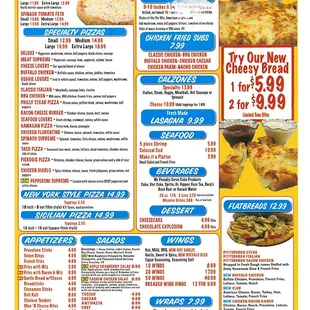Pizza Americana Menu