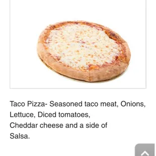 Stock photos of pizza on their website.