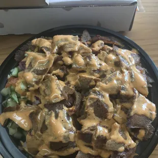 Rice bowl with lamb/beef