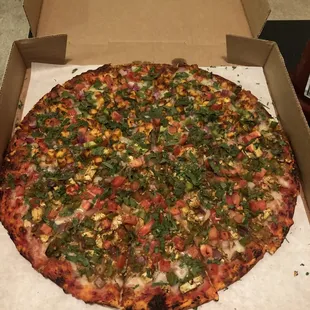 Large Pizza - 1/2 Chili Paneer &amp; 1/2 Veggie Masala