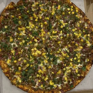 World famous spicy mango  chat pizza