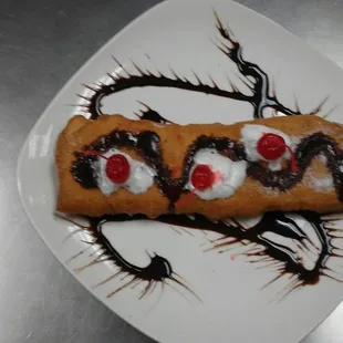 Banana tempura with ice cream