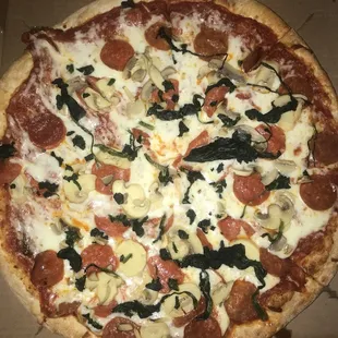 Custom pie from one my favorite spots around Annapolis,awesome service and awesome food