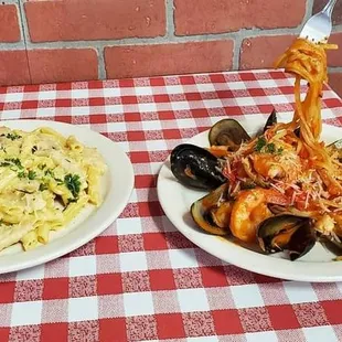 Frutti Di Mari and Shrimp Alfredo