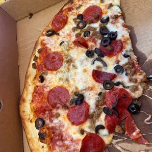 Pizza! Choose your own toppings, really good sauce and cheese!!