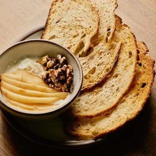 Stracciatella and fresh-baked bread