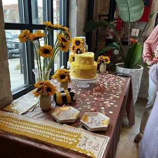 Cake set up for baby shower.