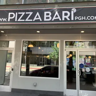 the front entrance of a restaurant