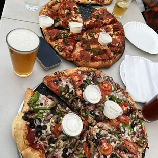 Got the Sausage and Onion on the top.  Pepperoni in the middle. Veggie on the bottom.