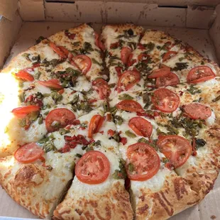 Creamy Tomato pizza. Amazing!!!