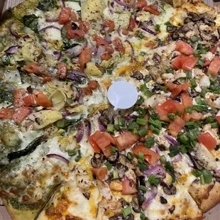 Half Spring Veggie and half garlic chicken