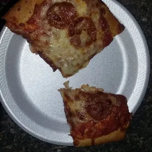 The excuse for the extreme size difference is because of how the cheese melts?