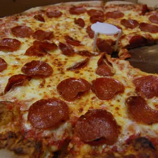 Pepperoni pizza about 15 minutes after we got it home.