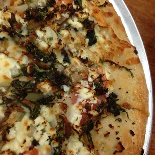 Spinach and feta pizza