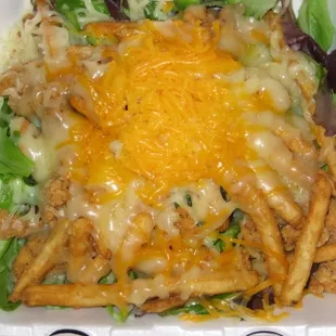 Popcorn chicken salad