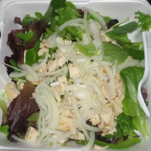 Grilled chicken salad without french fries or cheese