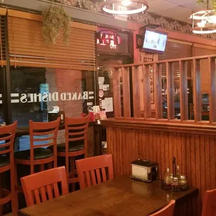 the inside of a restaurant