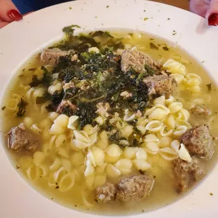 Homemade wedding soup.