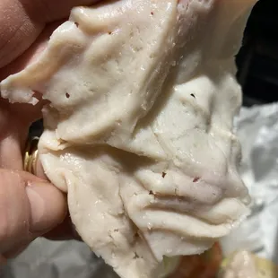 Pieces parts pre molded turkey meat sub