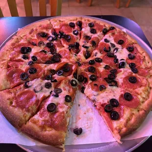 Pepperoni and Black Olive, what a deal!