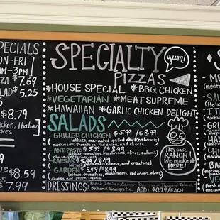 Their main menu board (11/16/22).