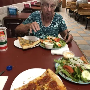 Pizza &amp; side salads are delicious.
