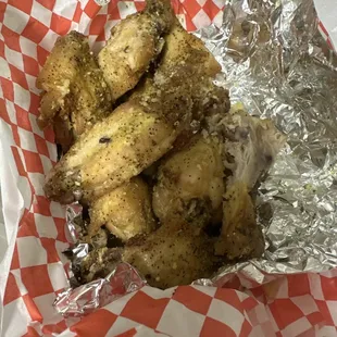 It seems like the lemon pepper season was just put on top of the chicken. It taste pretty nasty.