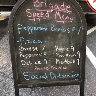 a chalkboard with a menu on it