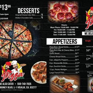 pizza, menu