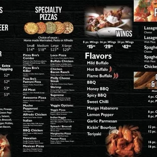 Pizza Bro&apos;s Menu
