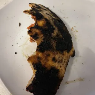 Burnt crust is not enjoyable.