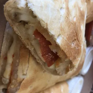 Pepperoni and sausage calazone is to die for! A medium serves two hungry people. Yummmmm!