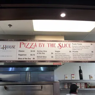 Pizza menu.