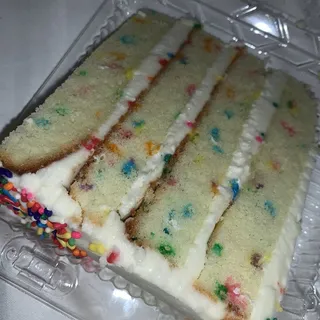 Vanilla Confetti Cake Slice