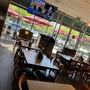 a view of the inside of a restaurant