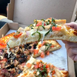 sideview of pizza