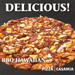 a delicious bb hawaiian pizza
