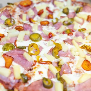 Three-Topping Pizza (part of $28 Cheese Bread, three-topping pizza &amp; 2L Soda Deal)