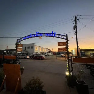 the entrance to the restaurant