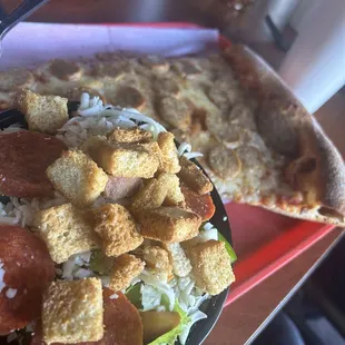 Lunch special 1 slice with side salad 9.99