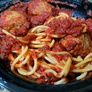 Spaghetti and meatballs